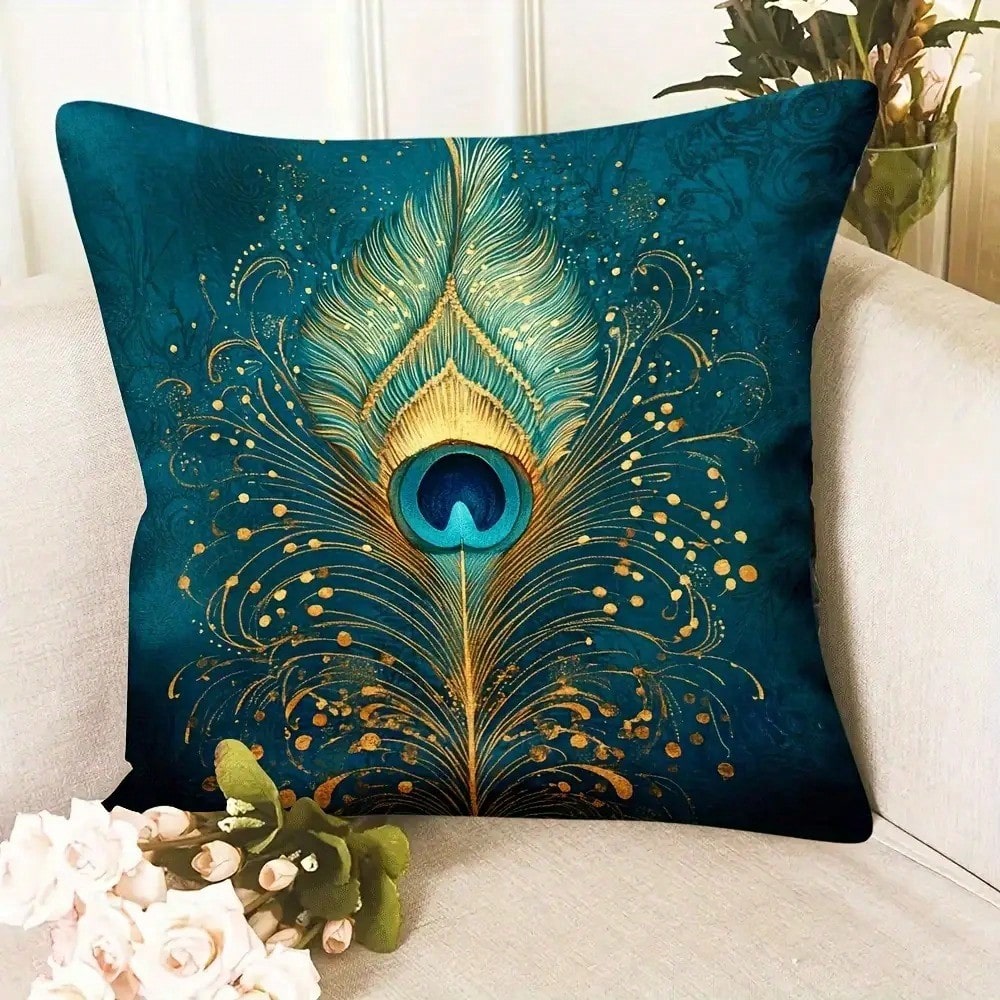 Pillow Insert 18X18 - 1pc 18x18 Inch Green Turquoise Peacock