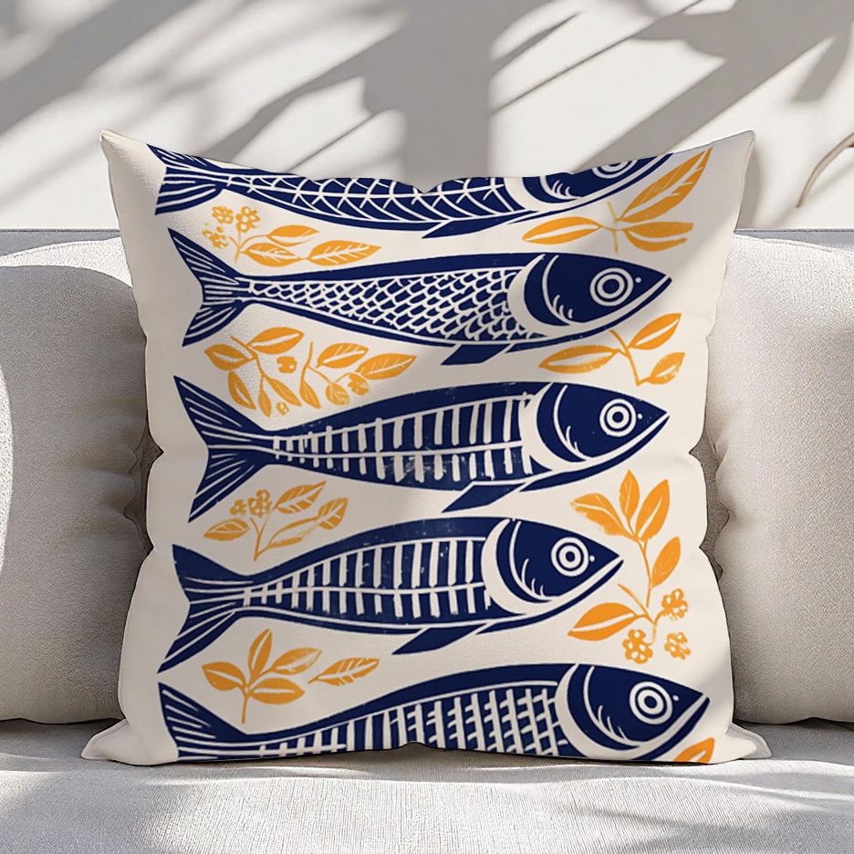 1pc Danish Woodcut Sardine Pil - đánh giá và giá Pillow Insert 18X18