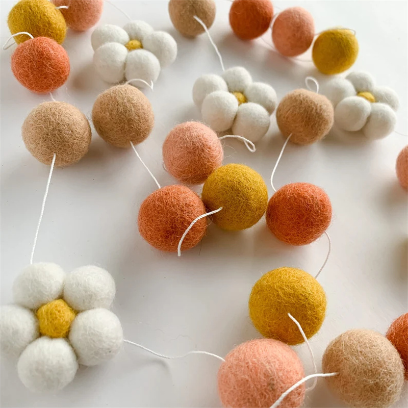 Ins Wool Felt Balls Daisy Flow - đánh giá và giá Home Textiles & Decorations