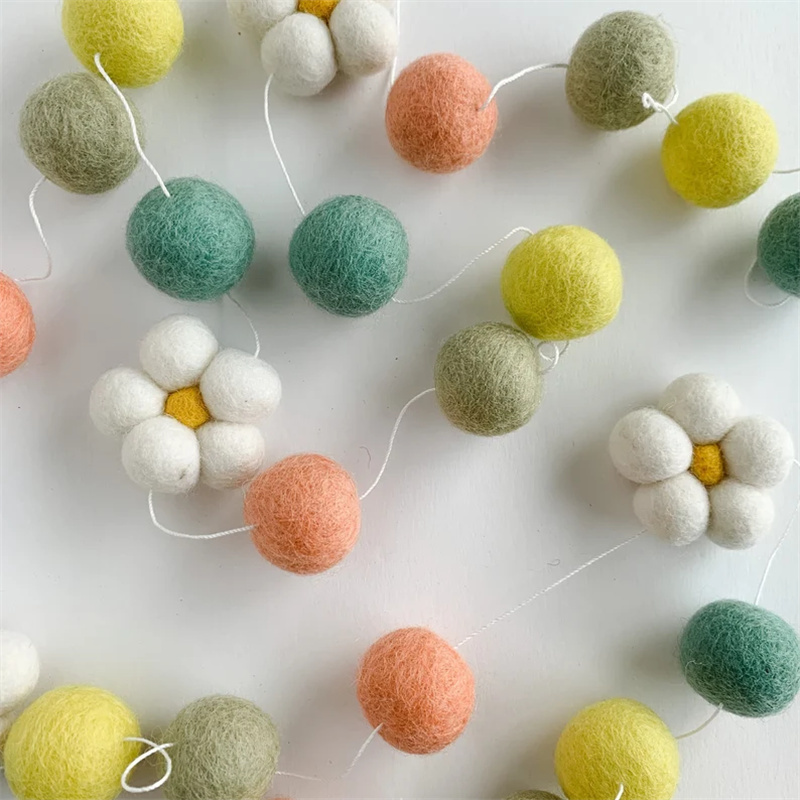 Ins Wool Felt Balls Daisy Flow - đánh giá và giá Home Textiles & Decorations