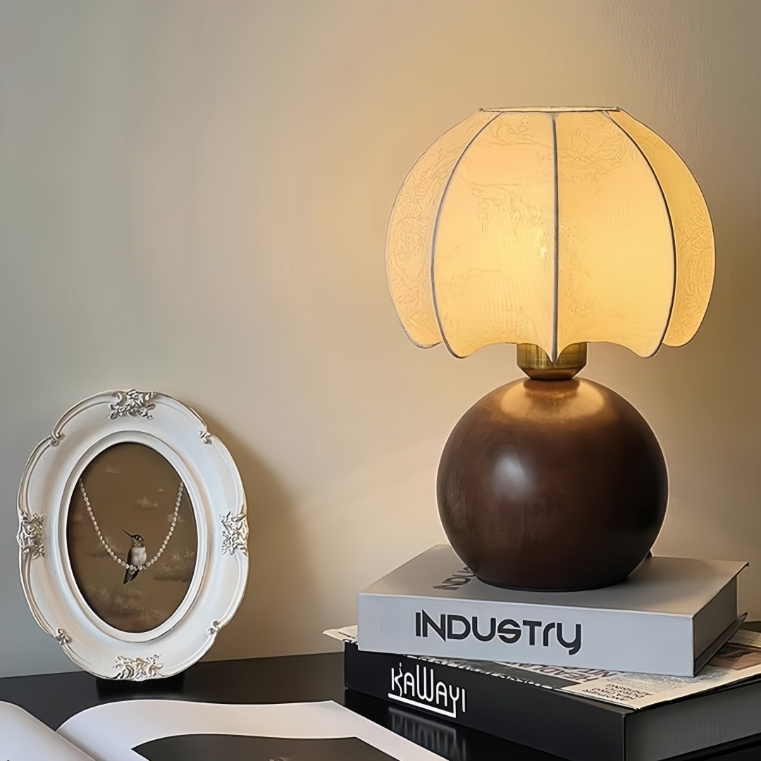 Vintage floral table lamp, med - đánh giá và giá Home Textile