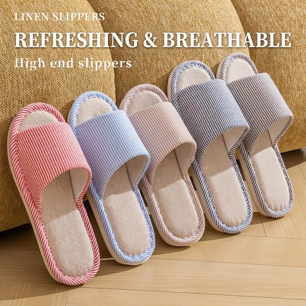 Breathable Flax Linen Slippers - đánh giá và giá Home Textile