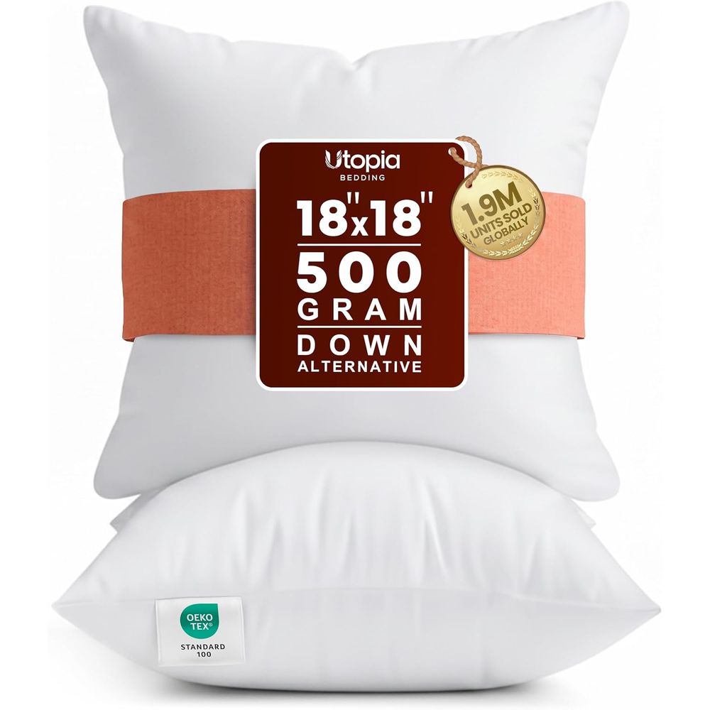 Pair of 18x18 White Pillow Ins - đánh giá và giá Pillow Insert 18X18